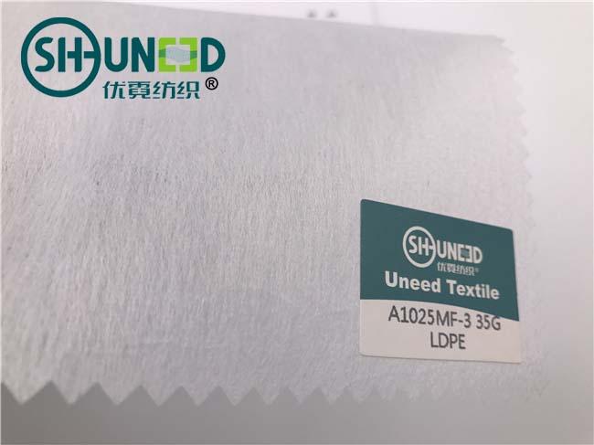 Polyester Cuttable Fusible Embroidery Backing Fabric 100% Polyester Cuttable With LDPE Coating