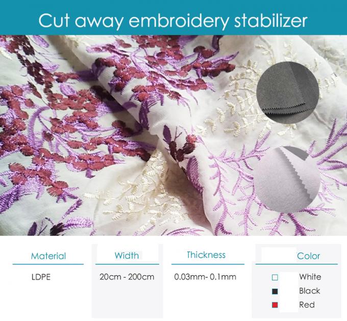 Soft Chemical Bond Nonwoven Embroidery Backing Fabric Fusible For Garment