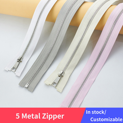 Men / Women Nylon Open End Zipper Garments Accessories Close End Metal Zipper