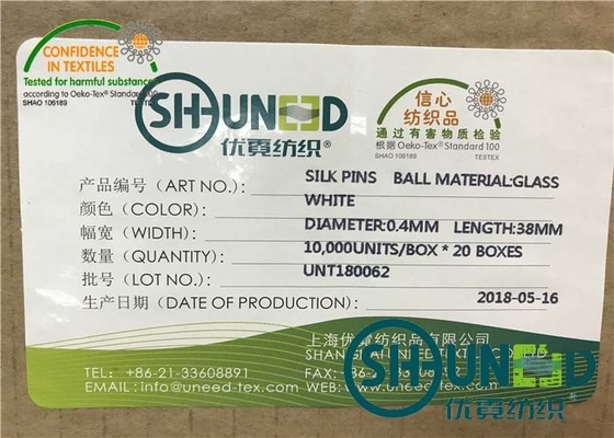 Colorful Silk Pin Garments Accessories With Stainless Steel Straight Shank And Glass Head