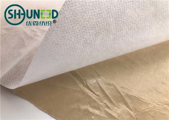 Eco Friendly Fusible Non Woven Interlining Fabric With Yellow Adhesive Release Paper