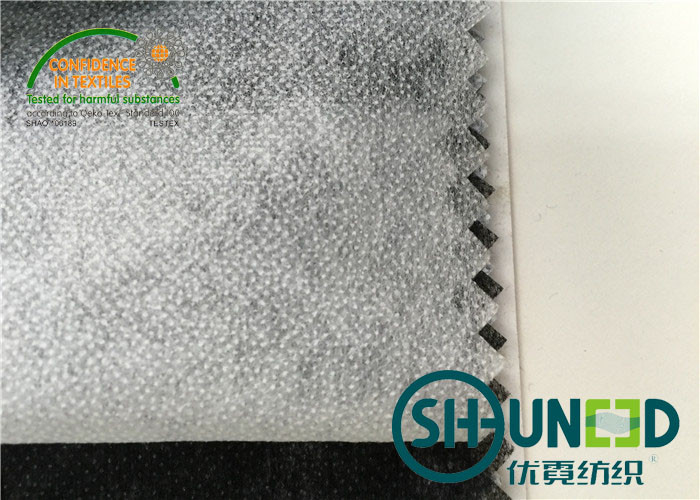 Charcoal Garments Non Woven interfacing material with PA + PES Paste Dot