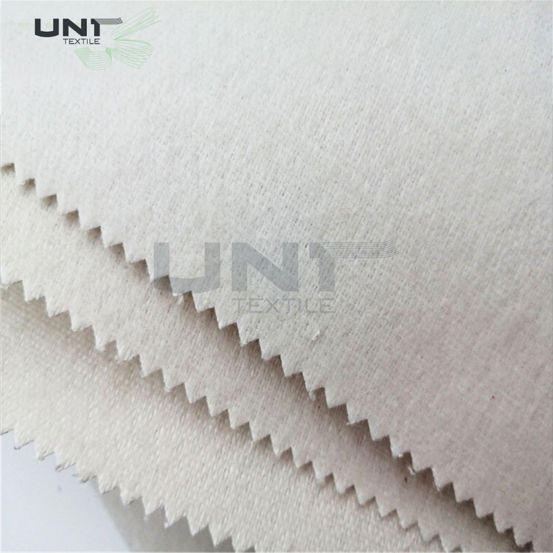 Wool Necktie Interlining Plain Weave / Polyester Tie Interlining Good Elasticity