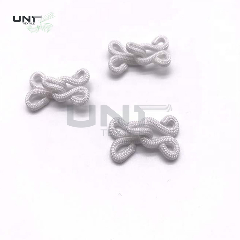 Small White Nylon Fabric Covered Hook / Eyes For Underwear Bra Trousers