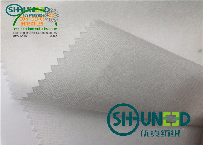 100% Cupro Smooth White Non Woven Fabric / Breathable Non Woven Polyester Fabric