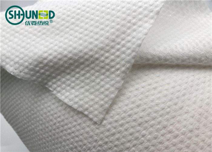 Embossed Biodegradable Spunlace Non Woven Fabric 100% Viscose For Wet Wipes