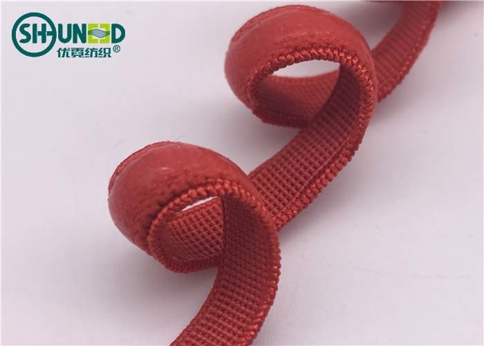Red Garments Accessories Silicone Coating Elastic Tape Bands With Customizable Widths